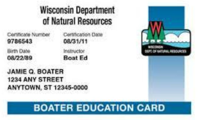 boat safety card
